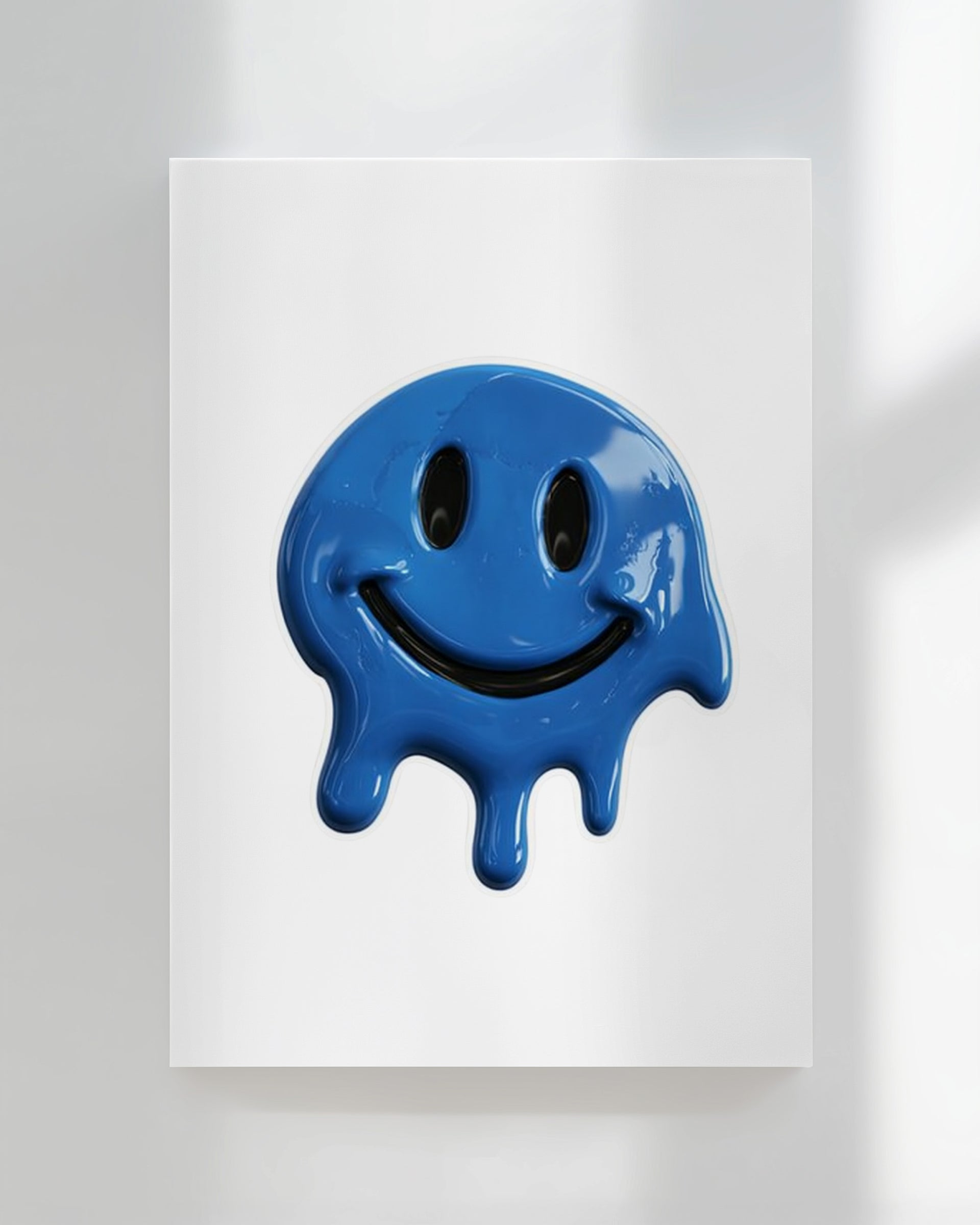 Blue Melting Smiley Face