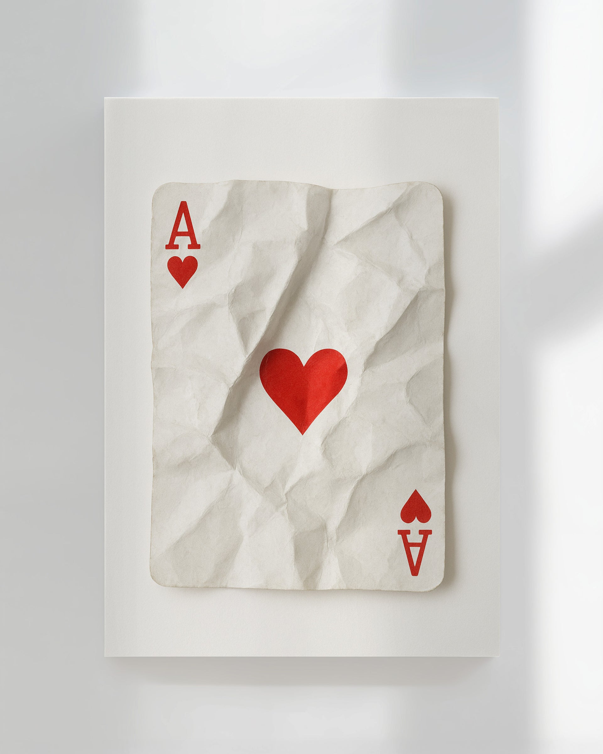 Ace Of Hearts Wrinkled