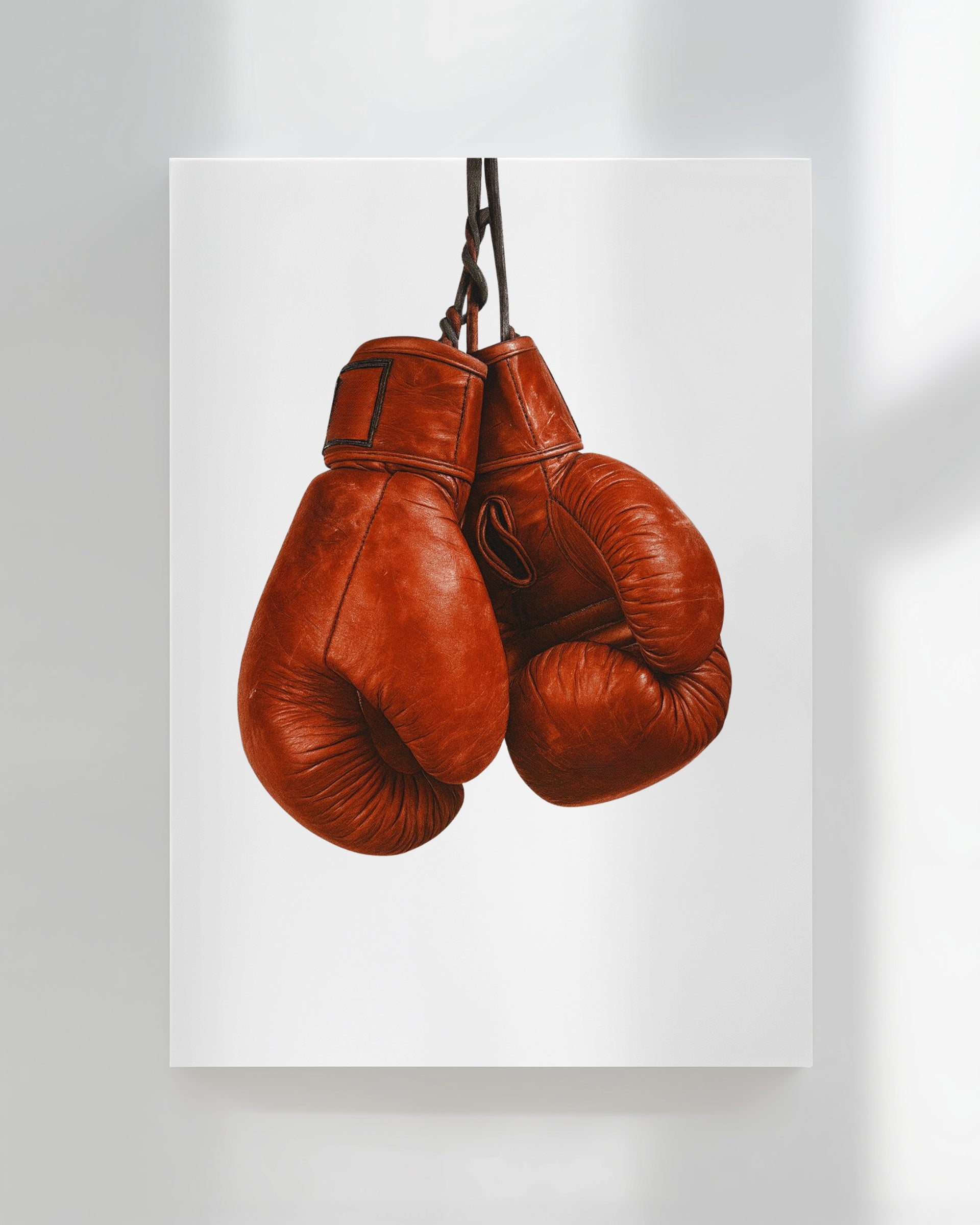 Red Hanging Boxing Gloves