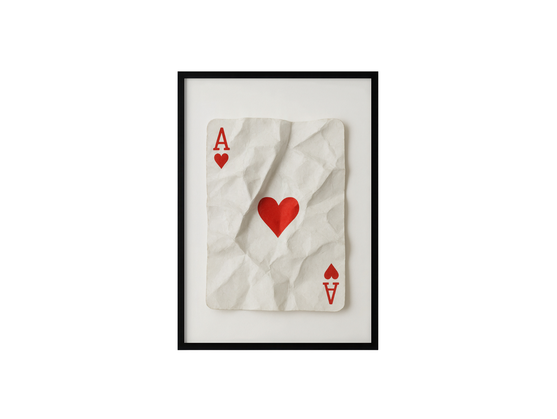 Ace Of Hearts Wrinkled