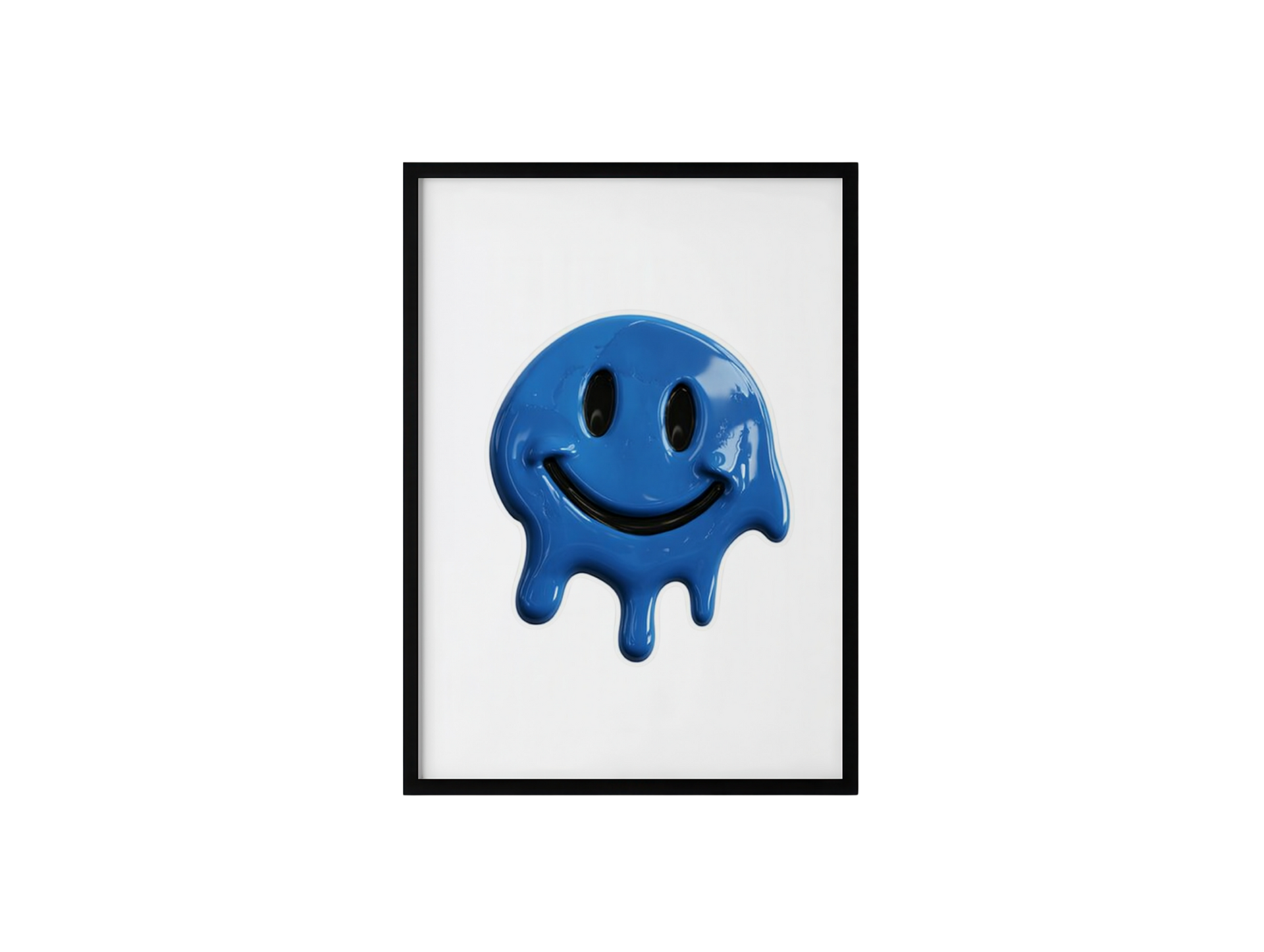 Blue Melting Smiley Face